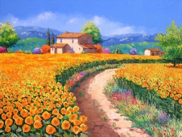 By Palette Knife Painting - PLS17 beautiful landscape